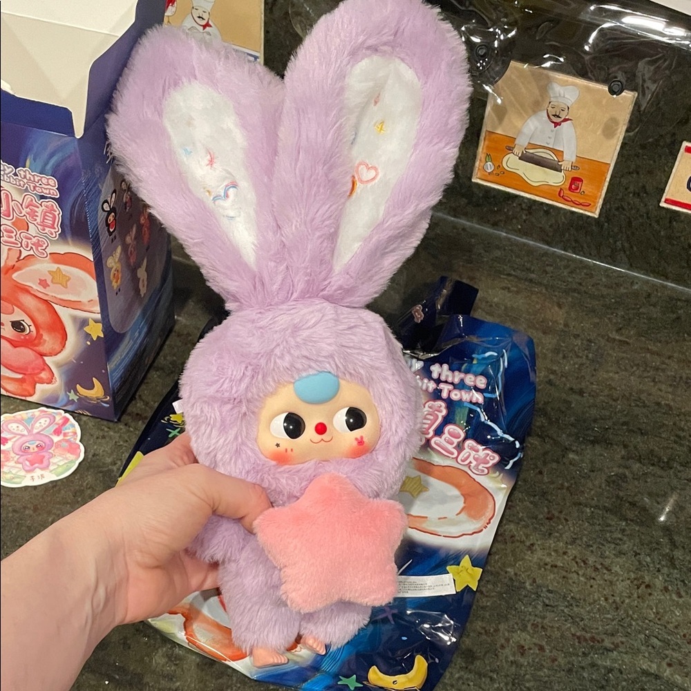 Baby Three Lily Rabbit Lilac Toy New - Picture 2 of 8